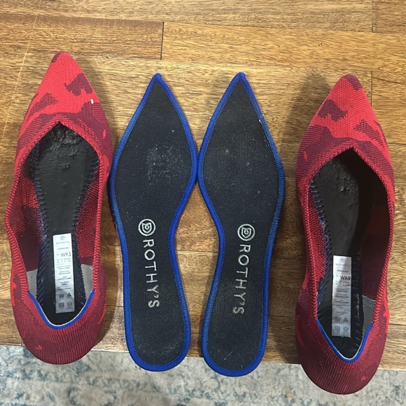 Rothy’s The Point Red Camo Pointed Toe Flats (Retired Print) - Picture 10 of 12